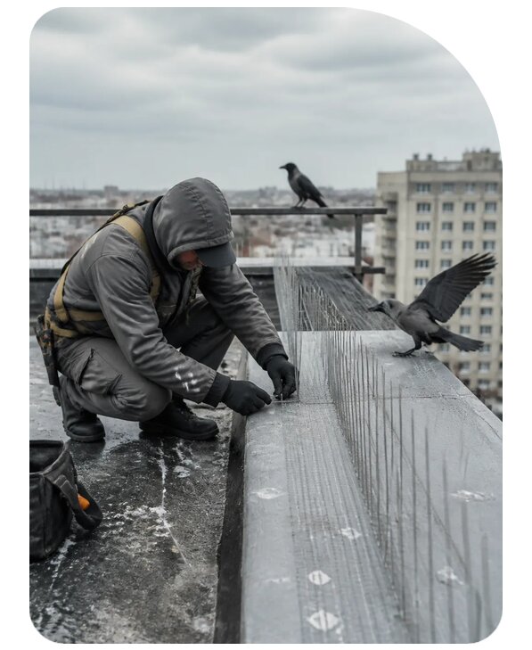 Защита от ворон под ключ в Новокузнецке по цене от 5137 р. | Сенат-Нвк
